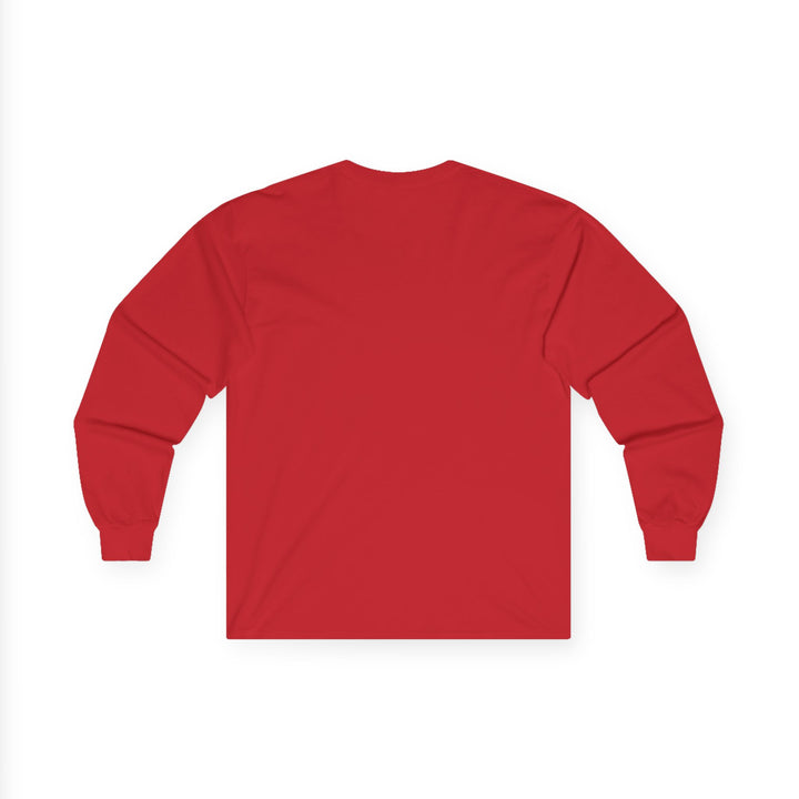 Red long-sleeve shirt on a white background