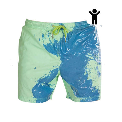 Men’s Color-Changing Beach Shorts – Quick-Dry Swim