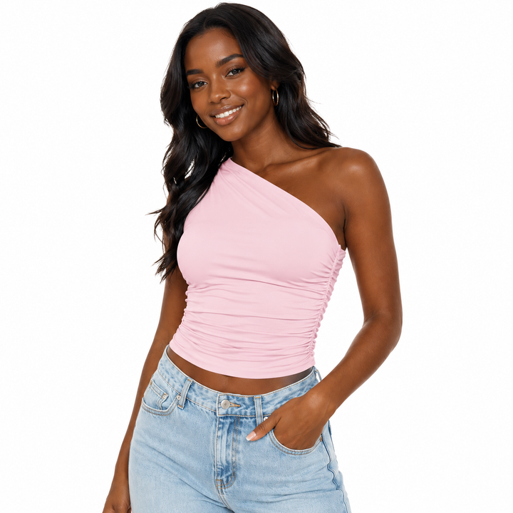 Women’s Strapless Top - Ruched Slim Fit Layering Top