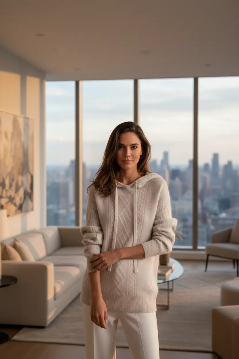 Knitted Jacquard Sweater Women Long Sleeve Comfort Knitwear
