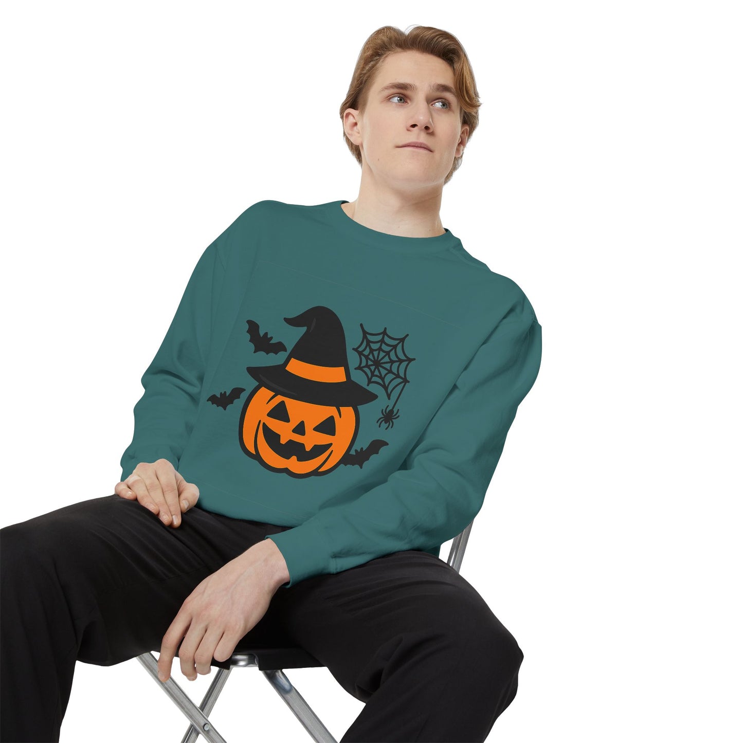Cozy Halloween Pumpkin Sweatshirt – Unisex Fall Style