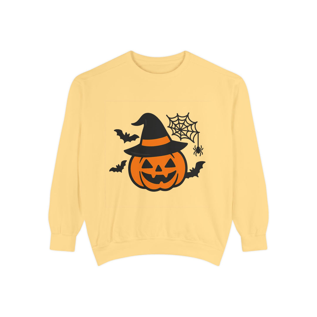 Close-up of ring-spun cotton polyester sweatshirt surface with visible seams and ribbed trim around the garment details view.