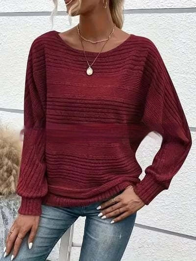 Women's Round Neck Pullover Top - Effortless Comfort