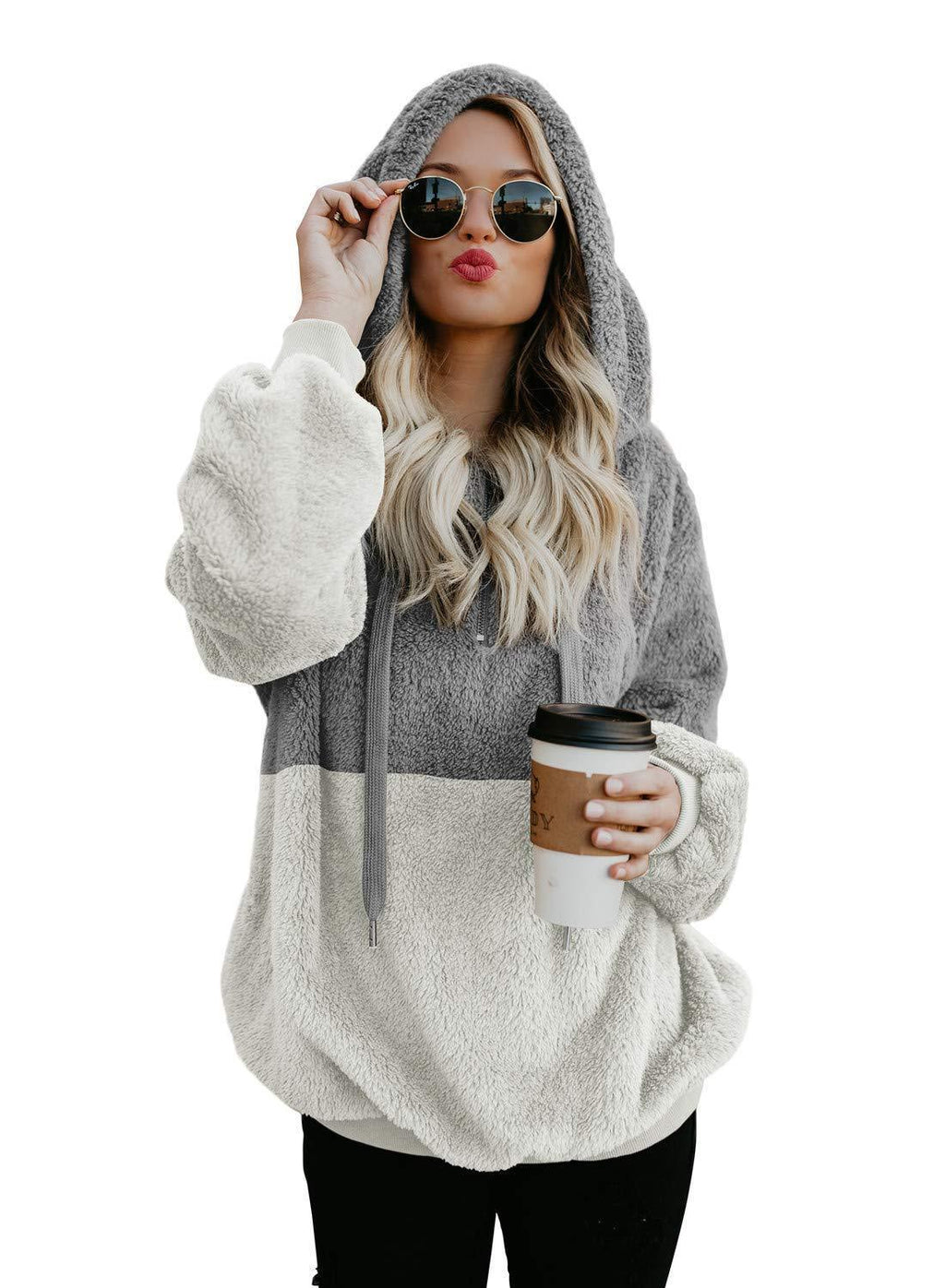 Women's Casual Rope Hooded Sweater Jacket Lightweight Fit