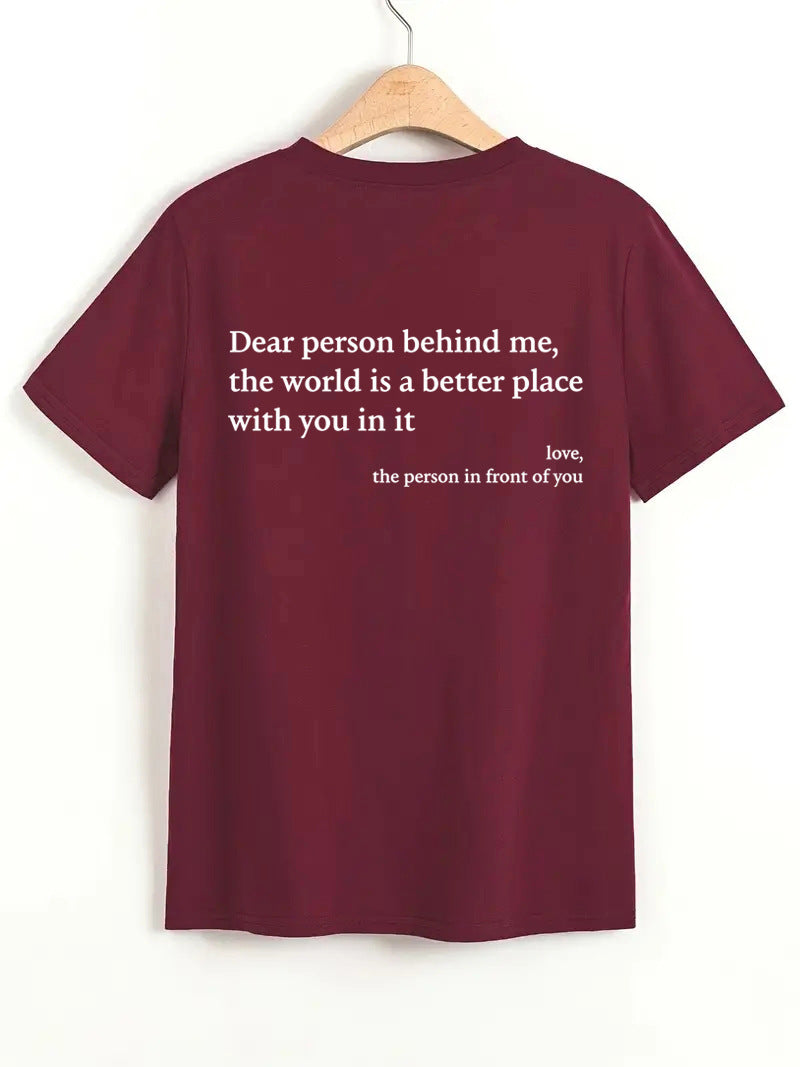 Women’s Letter Print T-Shirt – Chic Casual Slogan Tee
