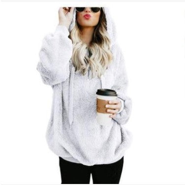 Women’s Fleece Hoodie Pullover with Zipper Pocket Coat