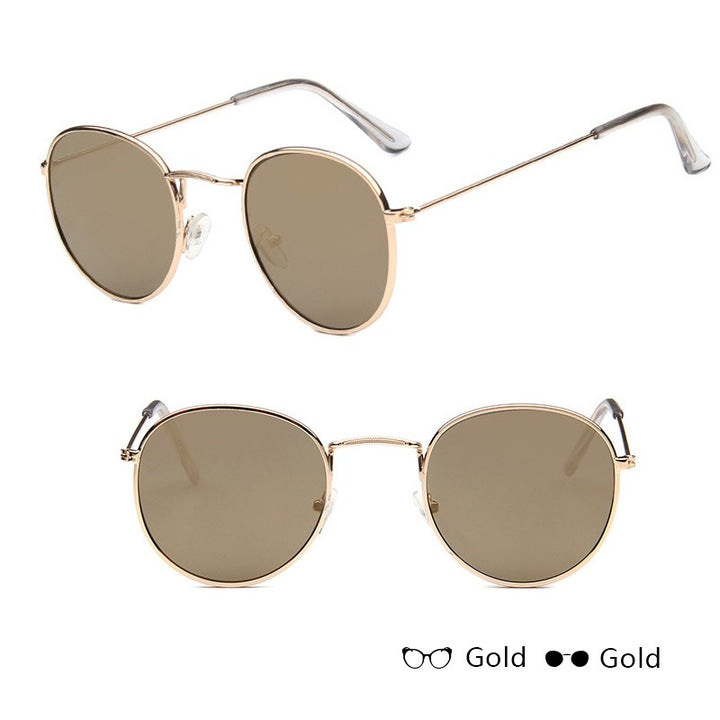 Vintage Round Sunglasses Women Retro Metal Frame Style