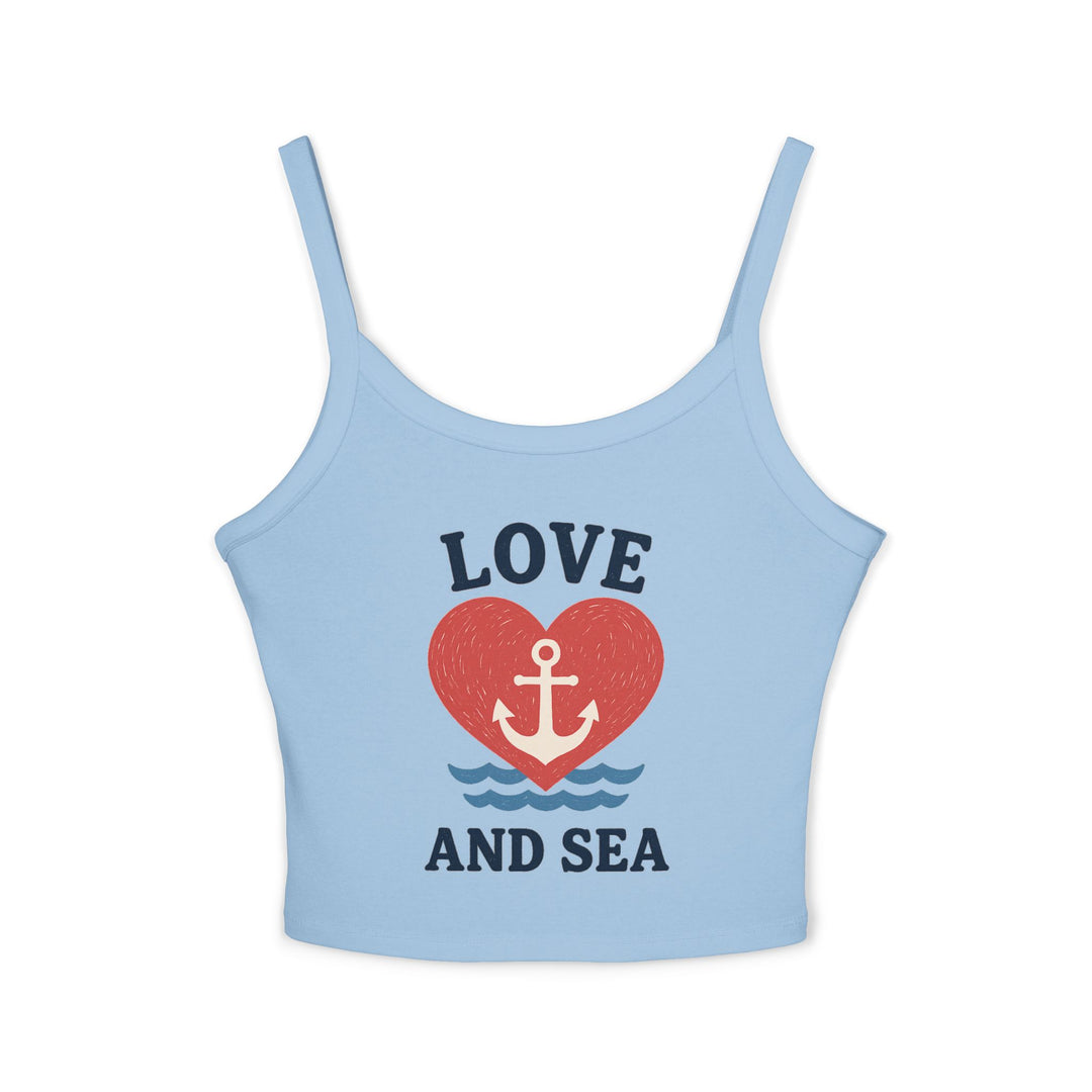 Light blue tank top with &