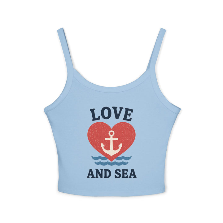 Light blue tank top with &