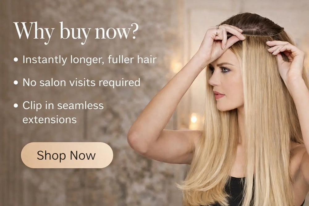 straight clip in extensions layered blonde tones natural blend