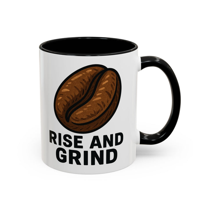 Motivational Coffee Mug Rise and Grind Ceramic Cup Gift