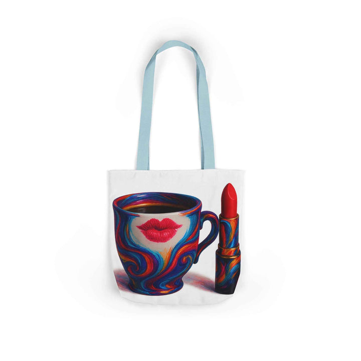 Canvas Tote Bag with 5-Color Straps &amp; Sleek Black Lining