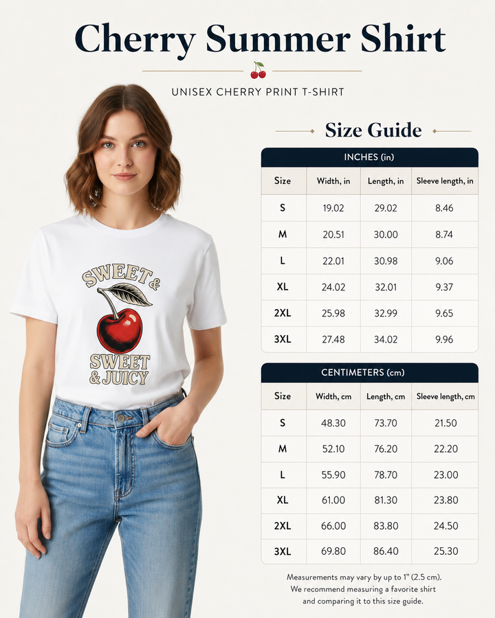 Unisex Cherry Print T-Shirt - Bold Summer Style