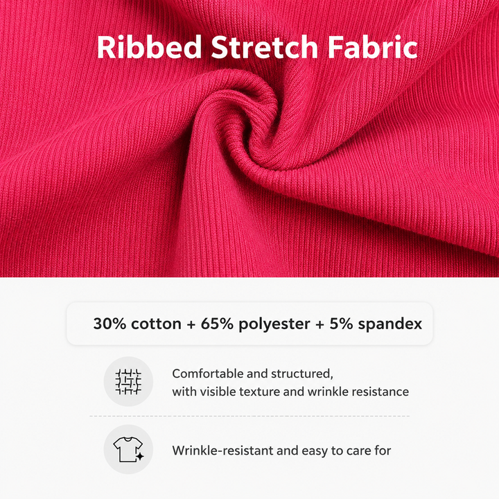 Medium-stretch ribbed cotton vest for women, designed for comfort during movement and errands