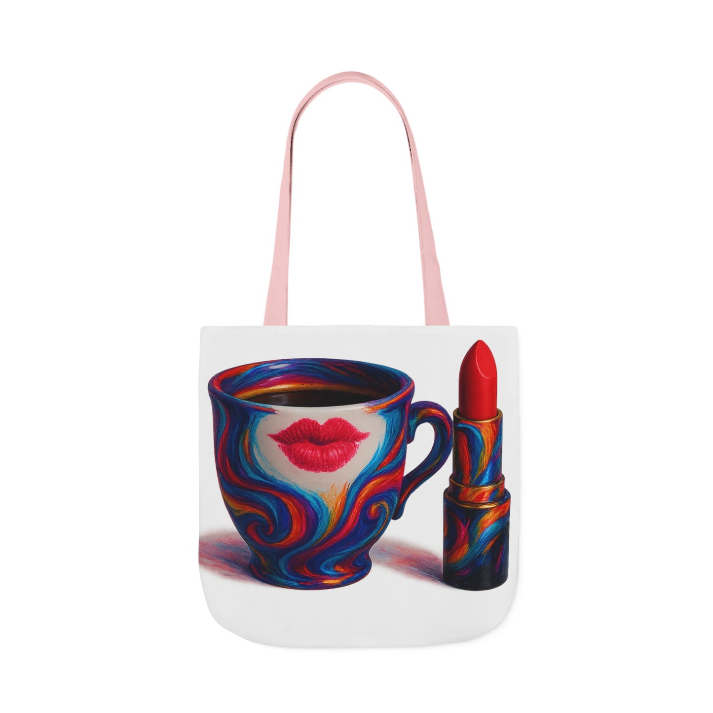 Canvas Tote Bag with 5-Color Straps & Sleek Black Lining