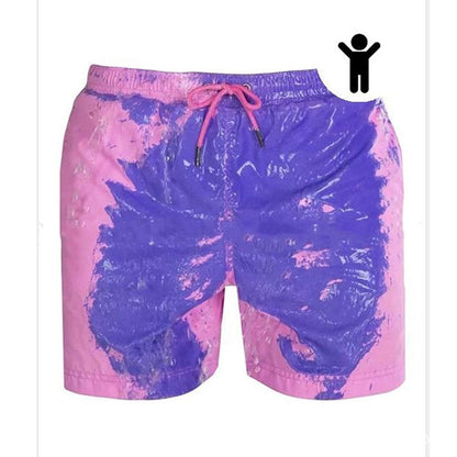 Men’s Color-Changing Beach Shorts – Quick-Dry Swim