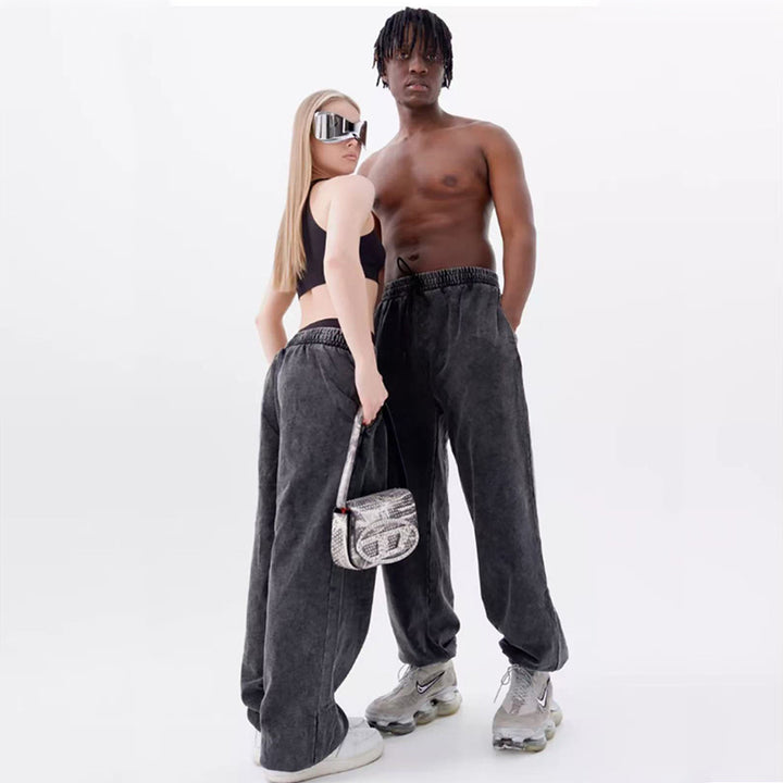 men relaxed fit tracksuit wool lined cotton street style