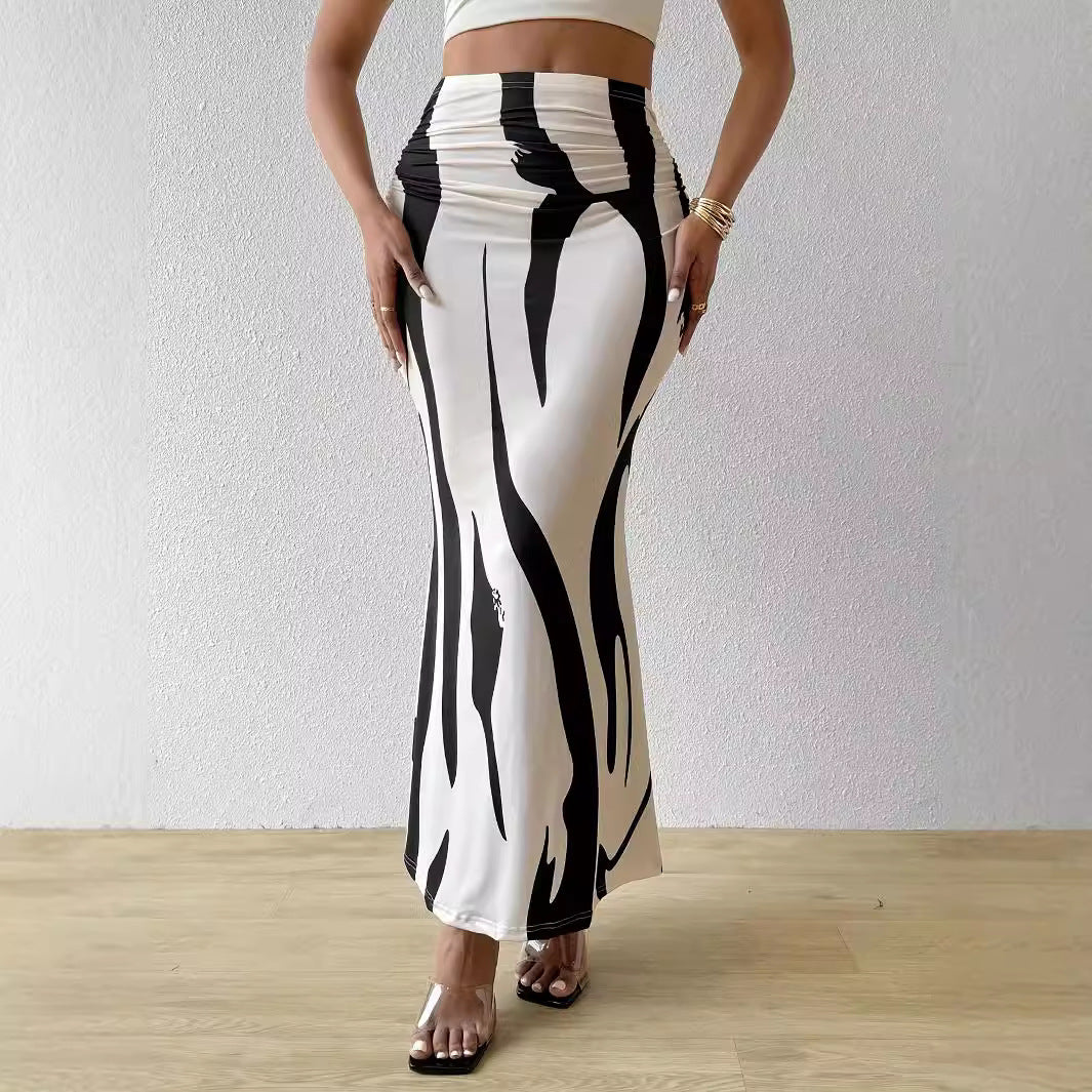 elegant fitted dress zebra stripes waist definition