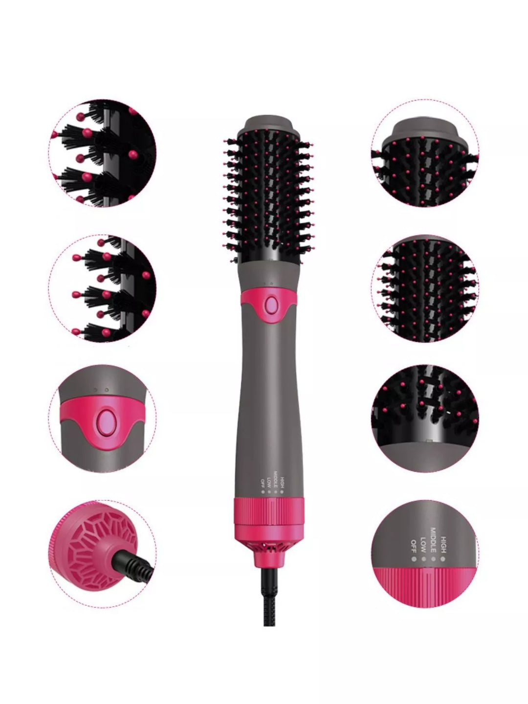 2-in-1 hot air brush creating volume on professional morning routine