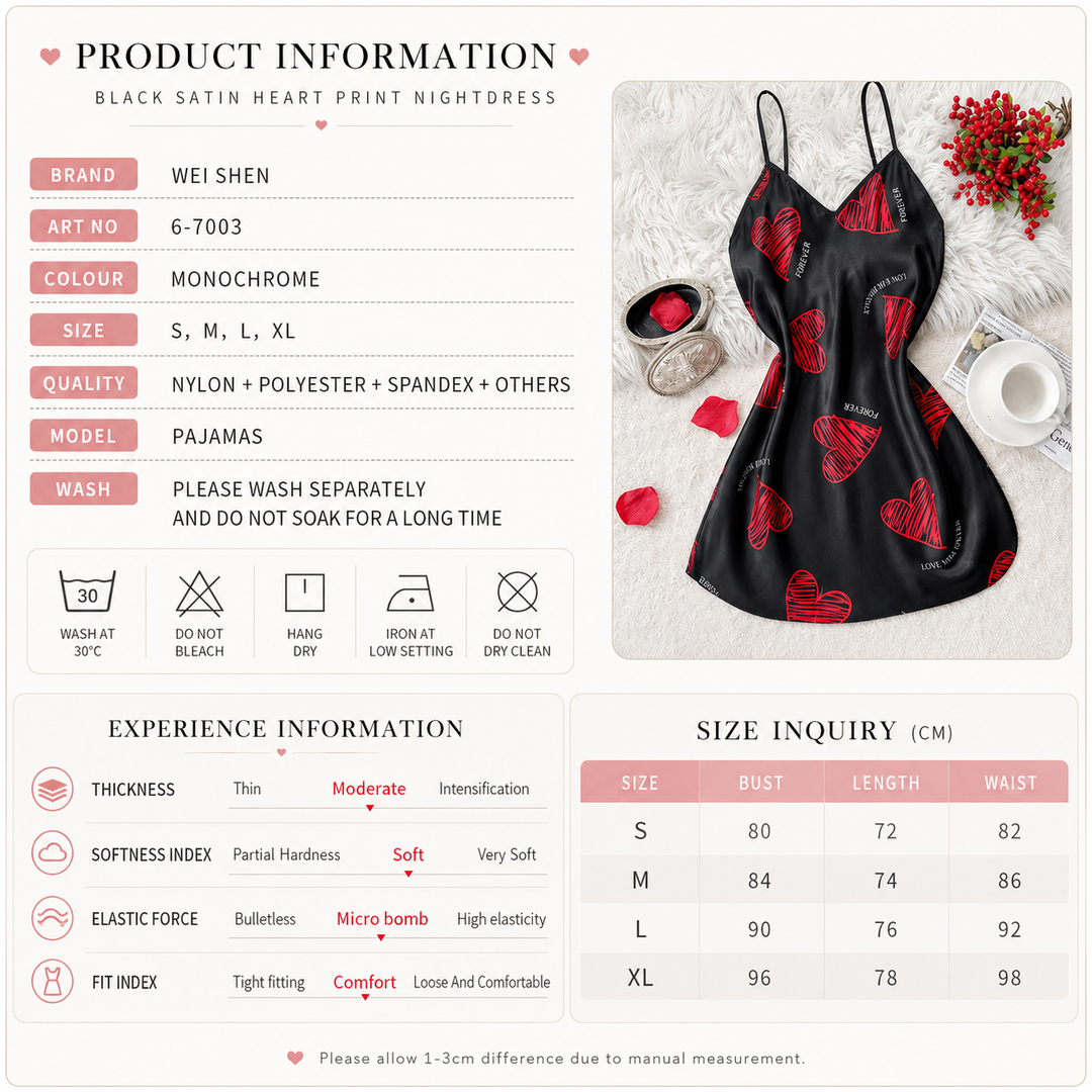 Backless satin nightdress for women with playful lip print and mini length