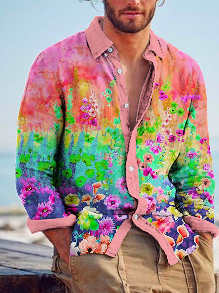 Bamboo Linen Printed Men's Shirt – Color-Match Style