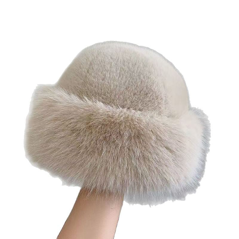 luxury winter hat faux mink fur soft surface