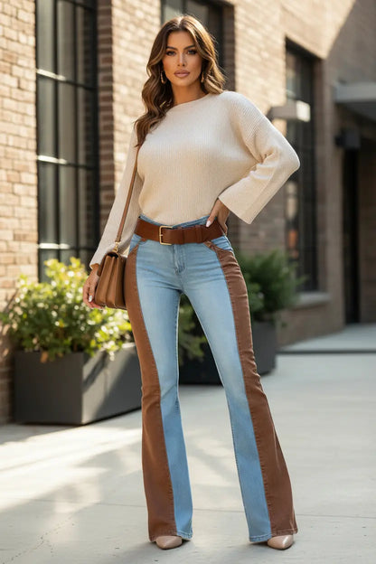 American retro jeans women flared leg opening elongating proportions