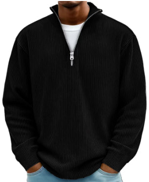 Corduroy Zipper Sweatshirt Men&