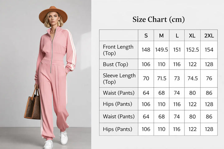 American retro sportswear set women side stripe detail on pants