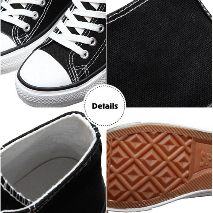 Unisex High Top Canvas Sneakers with Lace-Up Fastenings