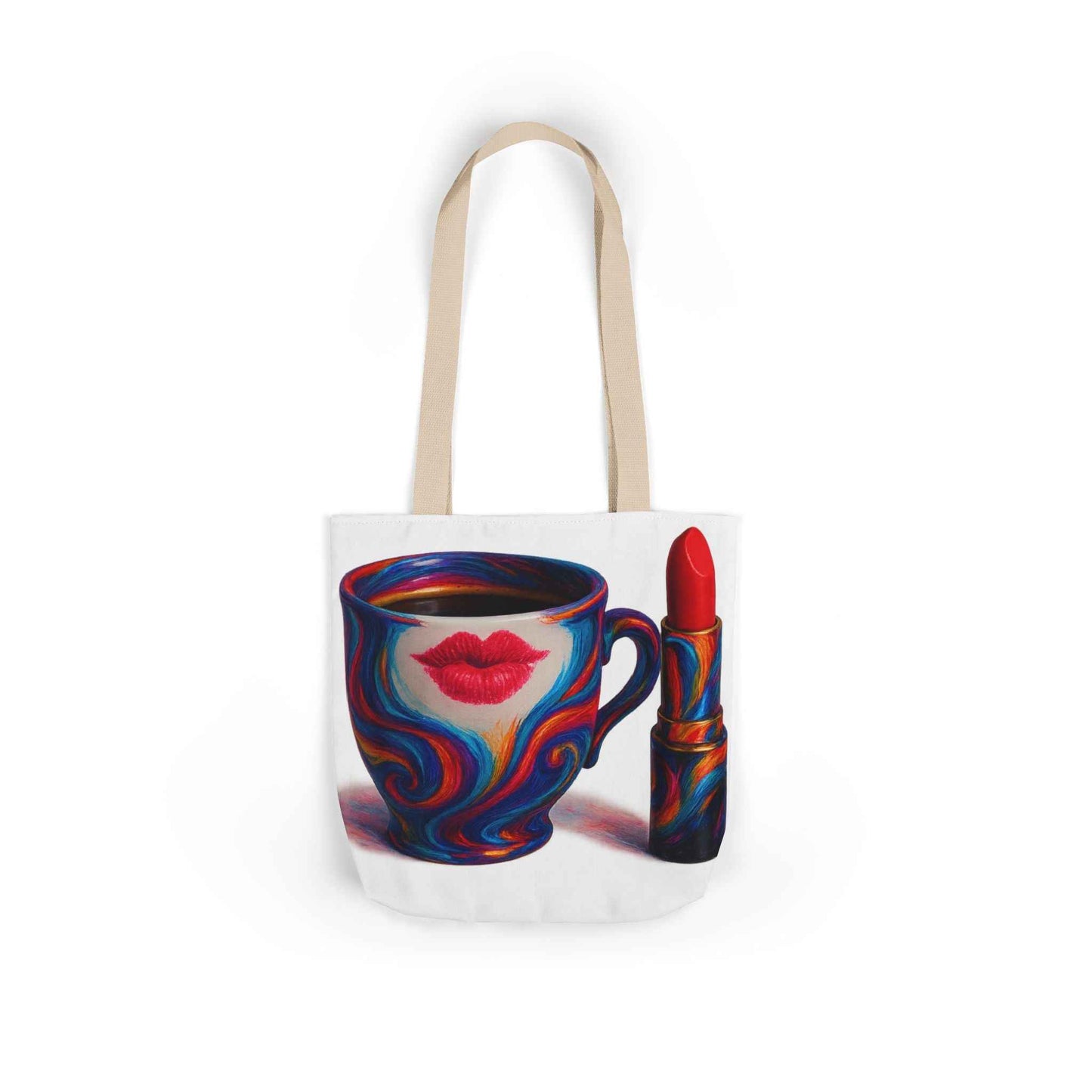 Canvas Tote Bag with 5-Color Straps & Sleek Black Lining