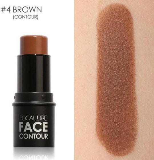 Focallure face contour stick with brown shade on skin