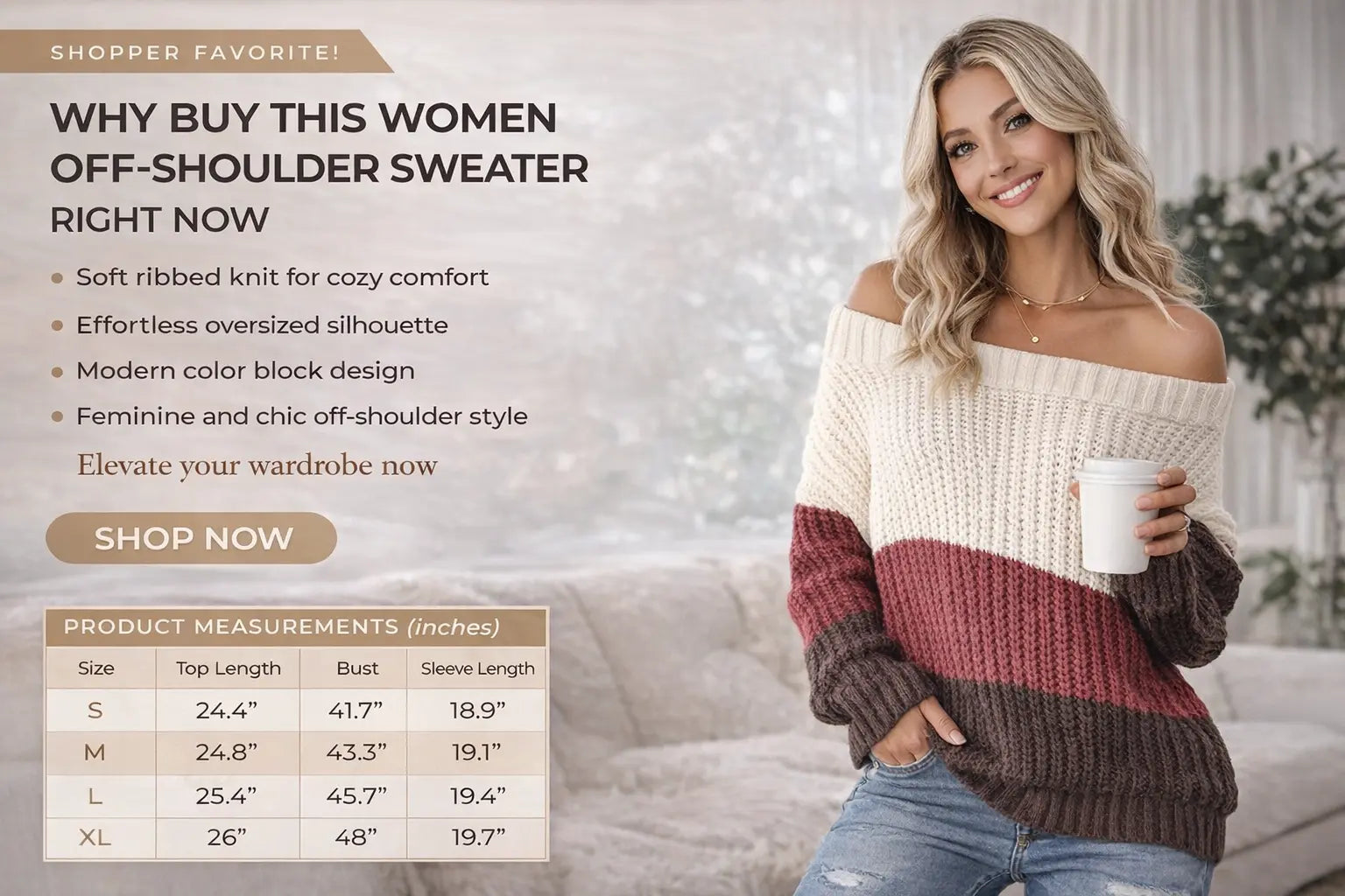 color block sweater women modern contrast design front view