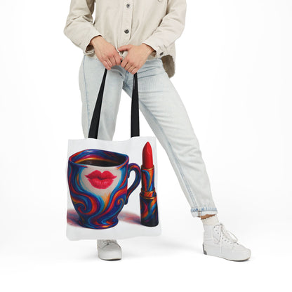 Canvas Tote Bag with 5-Color Straps & Sleek Black Lining