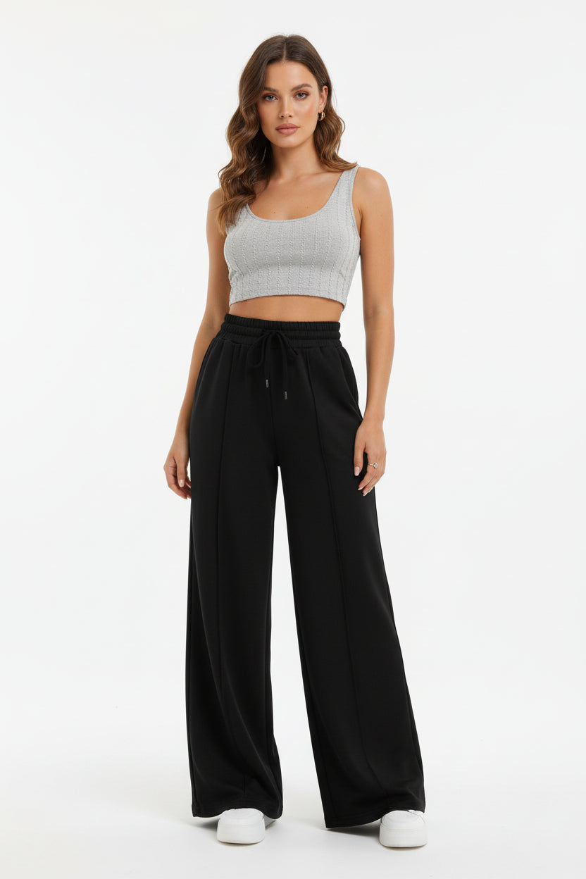 women loose fit wide leg trousers comfortable daily outfit look