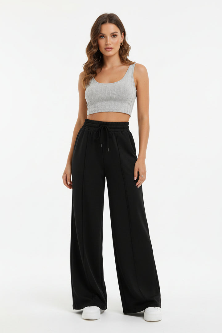 women loose fit wide leg trousers comfortable daily outfit look