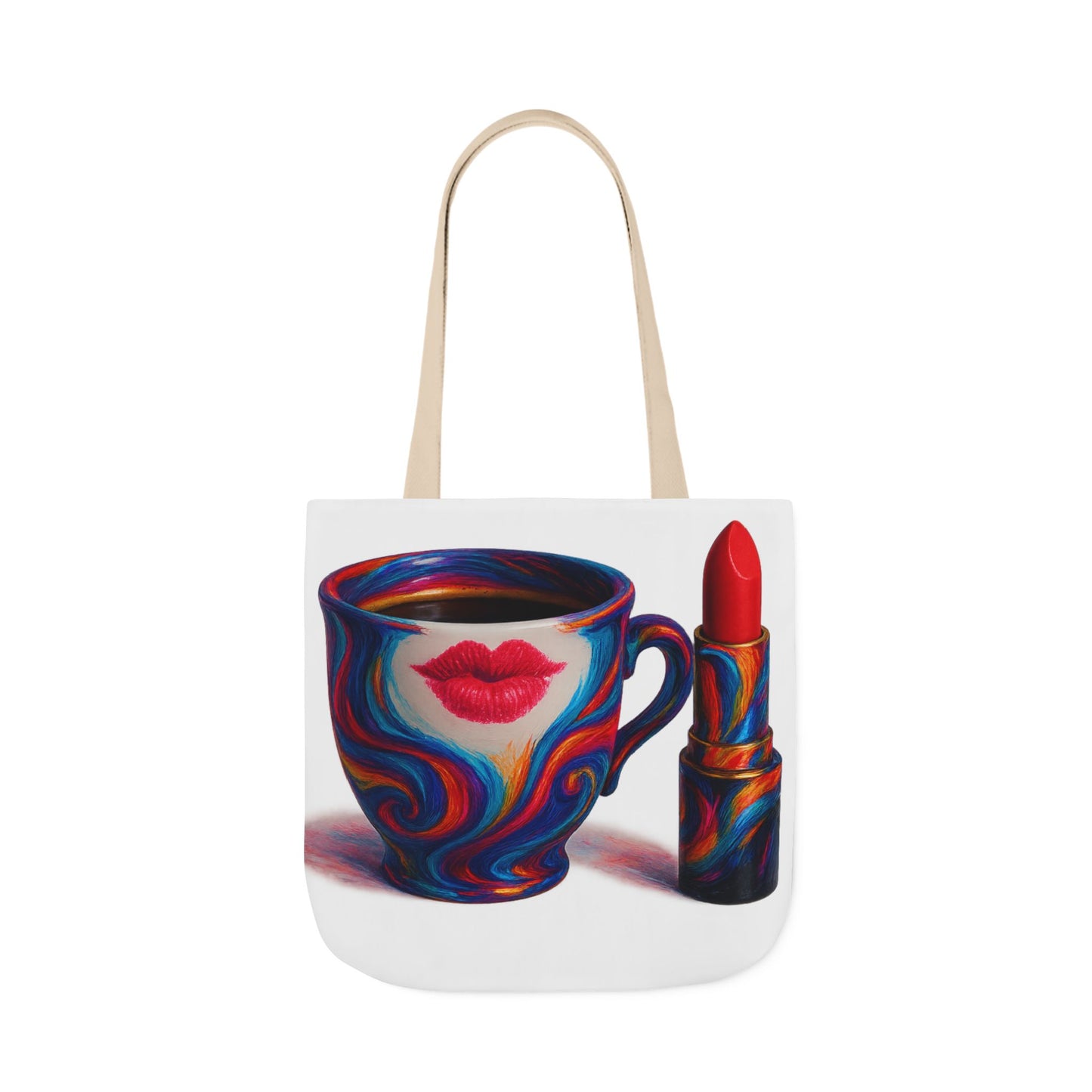 Canvas Tote Bag with 5-Color Straps & Sleek Black Lining