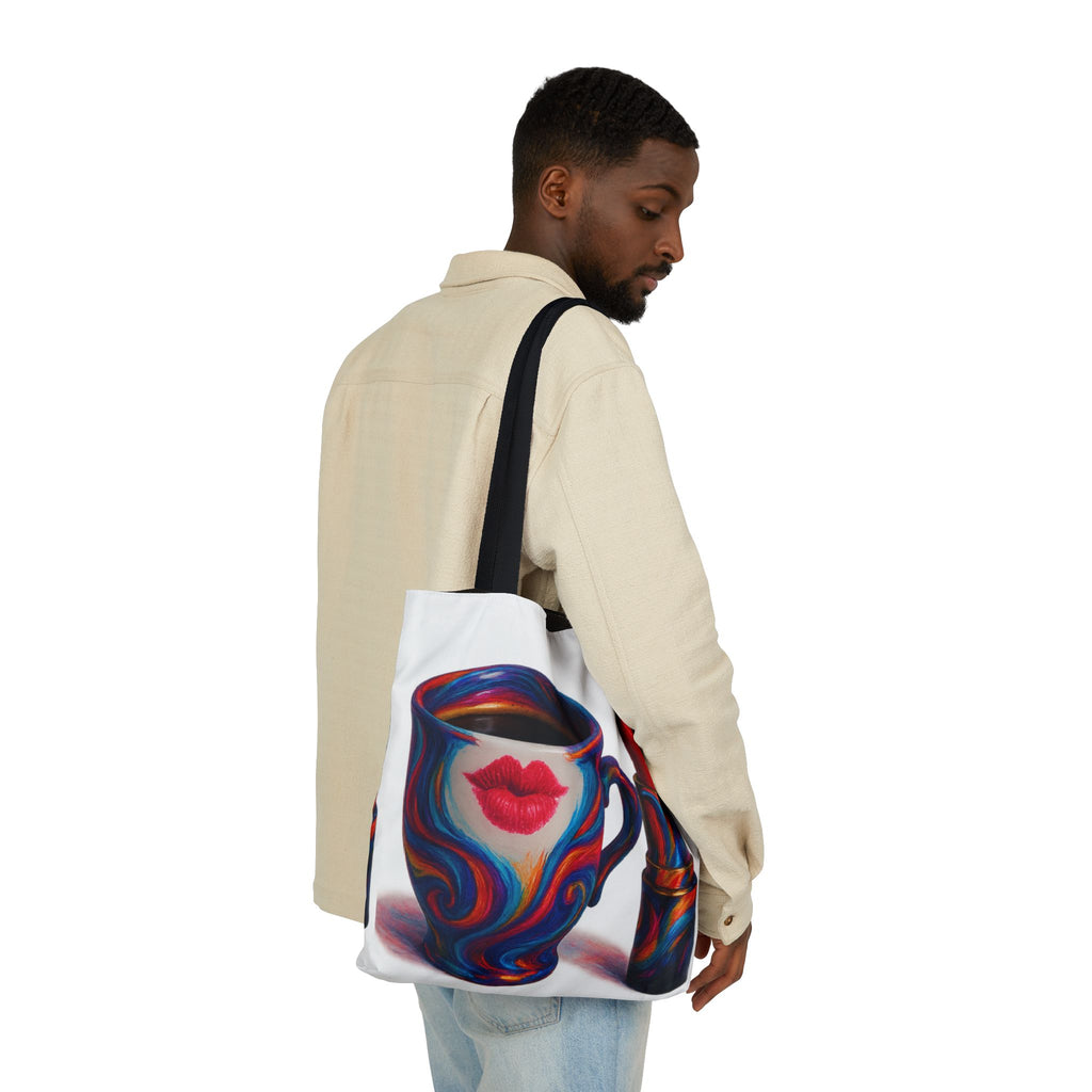 Canvas Tote Bag with 5-Color Straps & Sleek Black Lining