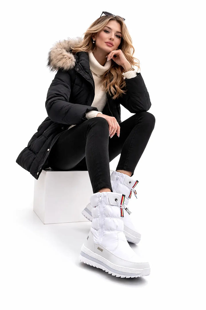 winter waterproof boots women mid calf coverage snow protection outdoor context