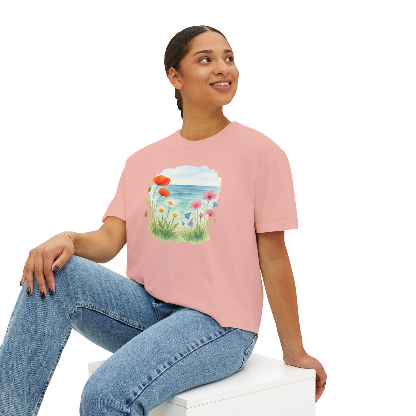 Women's Floral Boxy Tee: Summer Chic Meets Comfort