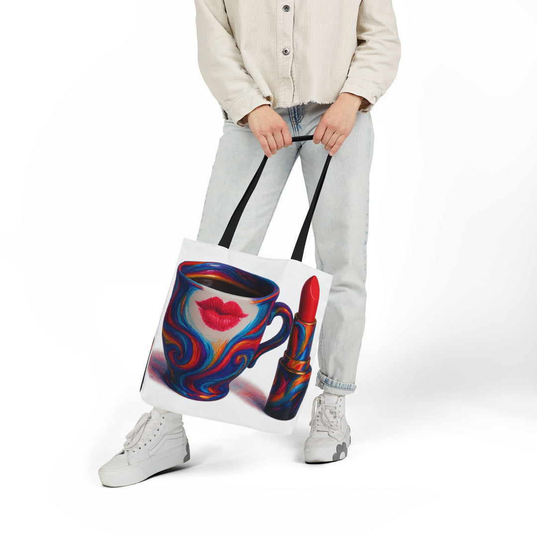 Canvas Tote Bag with 5-Color Straps &amp; Sleek Black Lining