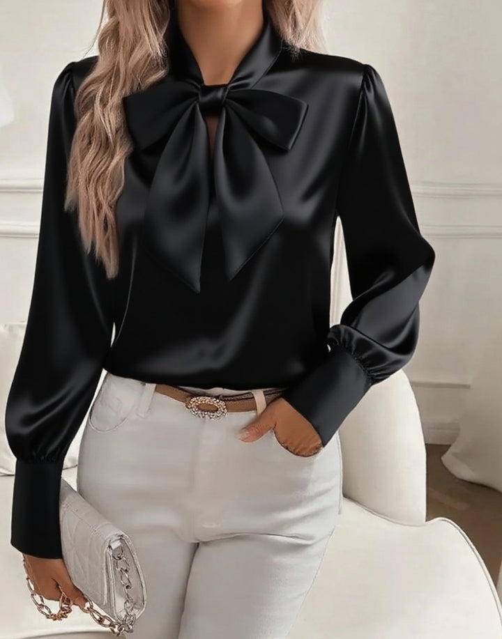 Long sleeve blouse women can wear with tailored trousers