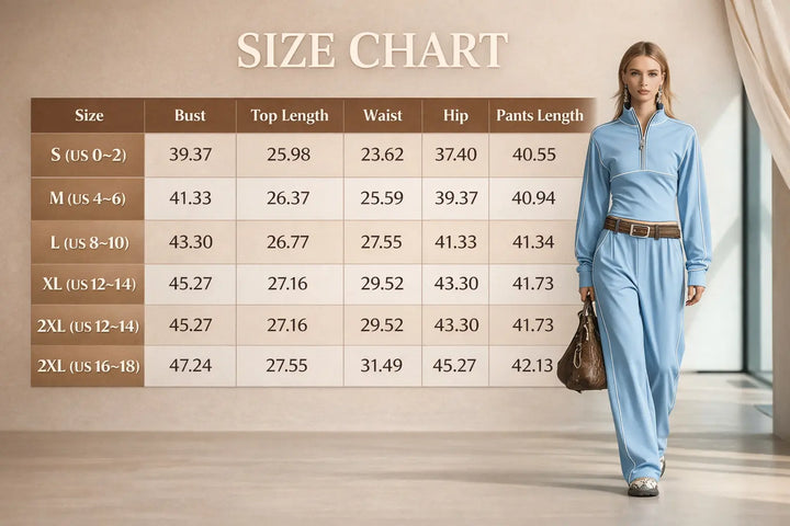 women sportswear set high waist wide-leg pants front view