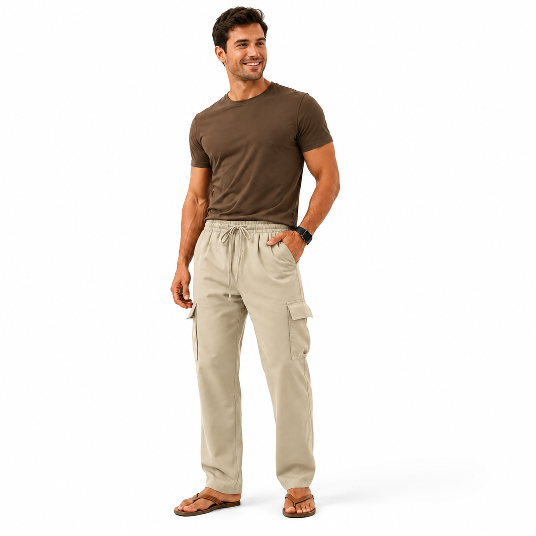 Cotton Linen Pants Teen Drawstring Straight Leg Pants S