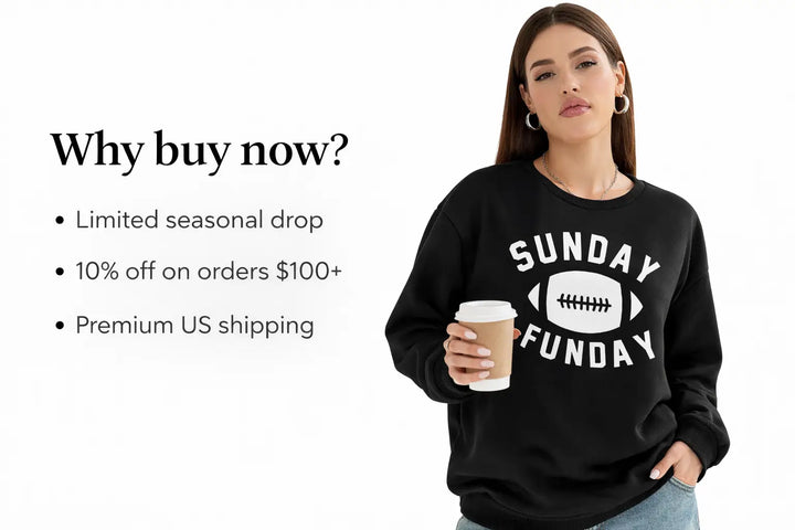 Women’s Crew Neck Sweatshirt long sleeve detail neutral background