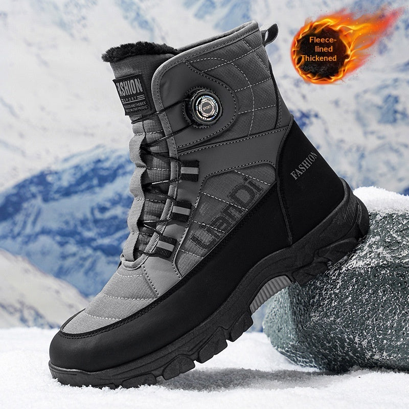 Original image: Gray dial fastened boot photographed against a snowy mountain backdrop shown in the retained product gallery.