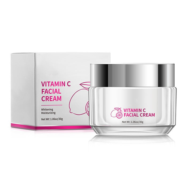 Vitamin C face cream in a 30g jar for universal skin types with compact packaging, product image 2 for size selection online.