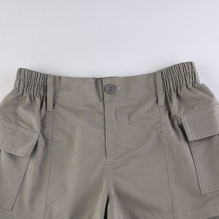 Asymmetric Low Waist Shorts for Women - Woven Fit