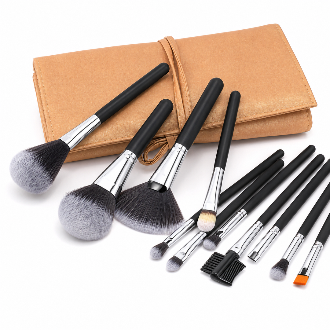 Makeup Brush Set - 24 Essential Tools for Face and Eyes