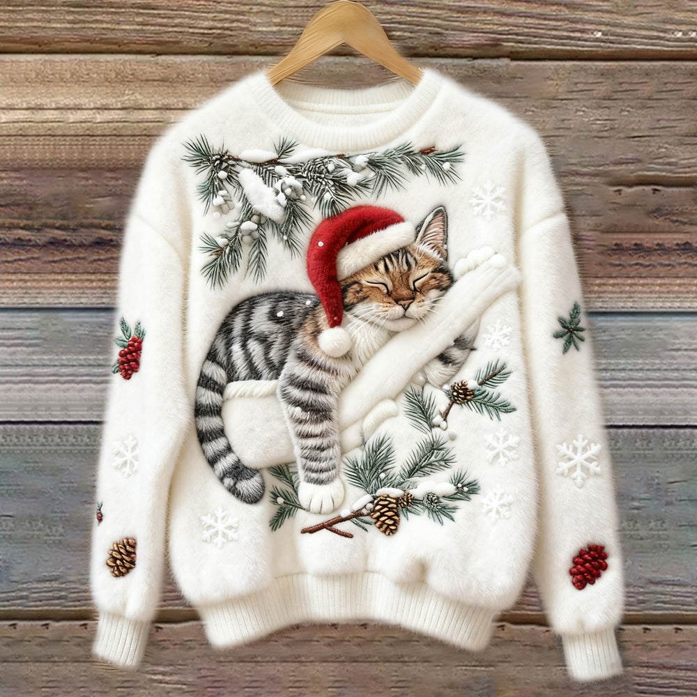 Christmas Sweatshirt Womens - 3D Flannel Cozy Gift Idea